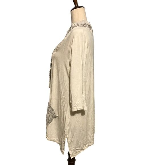 Niche Nilgun Cream Asymmetrical Shark Bite Tunic Top M - Picture 4 of 8